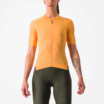 Castelli Espresso Kurzarmtrikot Soft Orange / Deep Bordeaux Damen