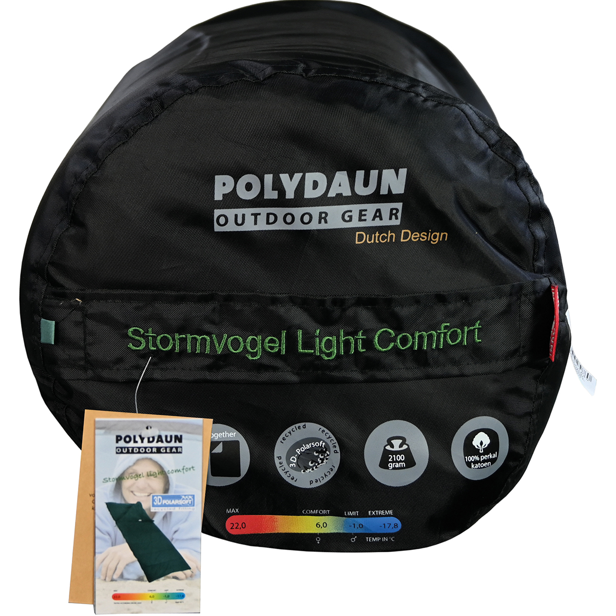 Polydaun Stormvogel light comfort 85 x 210 cm slaapzak - Green