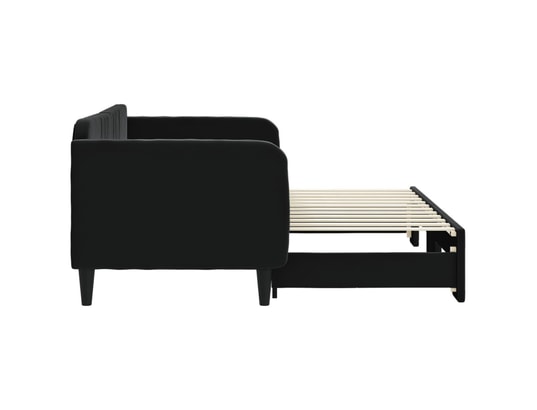 VIDAXL - Lit de jour avec lit gigogne noir 80x200 cm velours