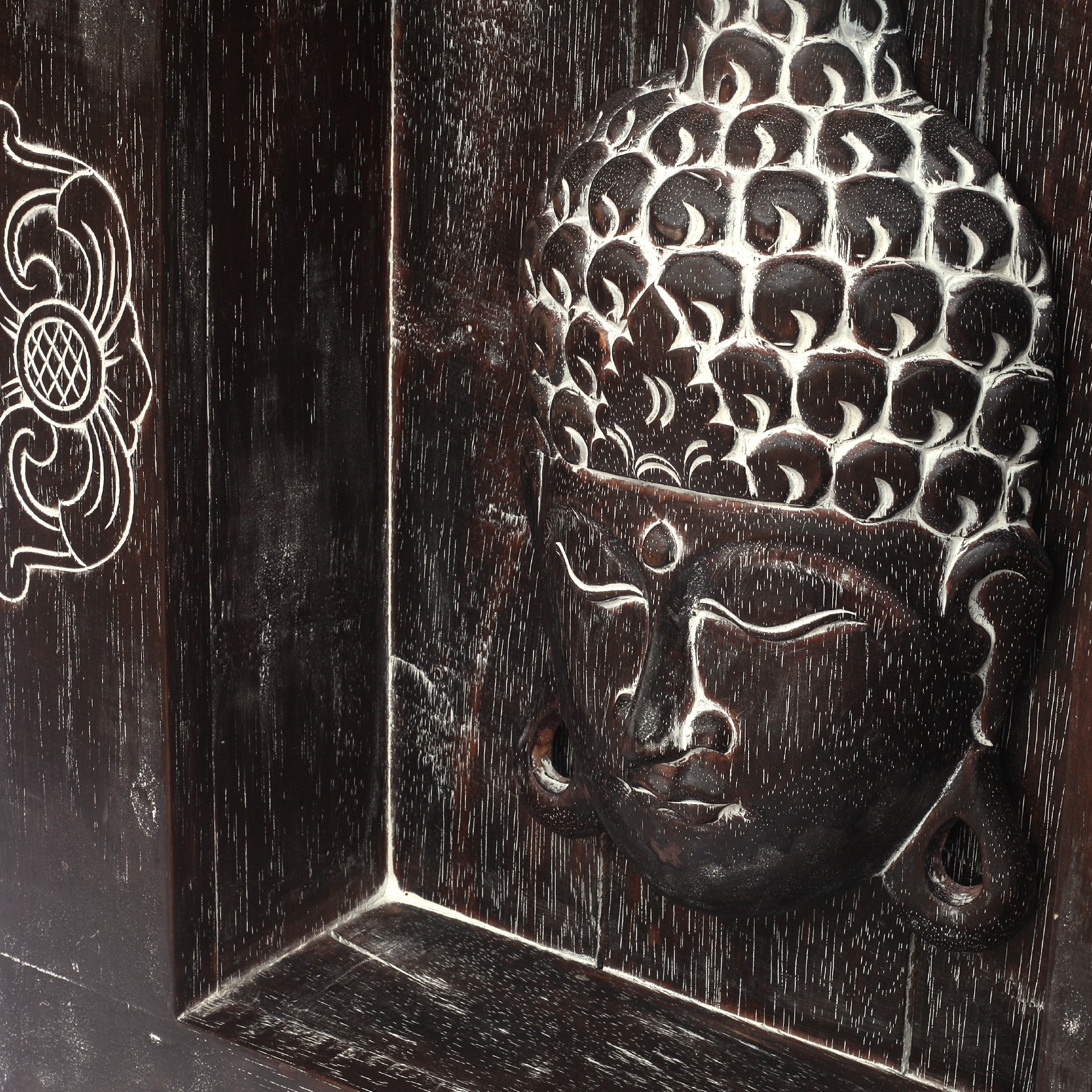 Buddha-Maske im Rahmen, B 45 cm, H 56 cm, L 11 cm von fischer's lagerhaus