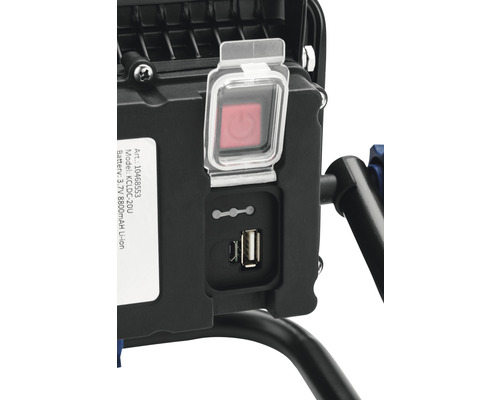 LED-werklamp op accu IP54, draagbaar, 20 W, 2000 lm, 6500 K, daglichtwit, 230 x 255 x 145 mm, zwart