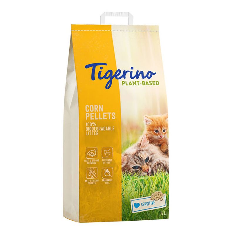 Litière Tigerino Plant-Based Maïs - Sensitive, sans parfum ✓ pas cher