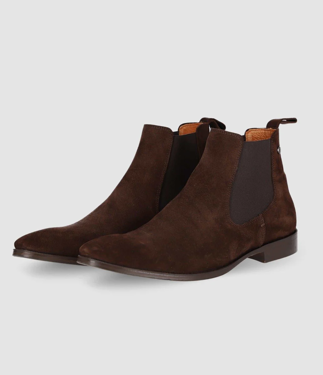 Bottines élastique en suède marron OPHELI