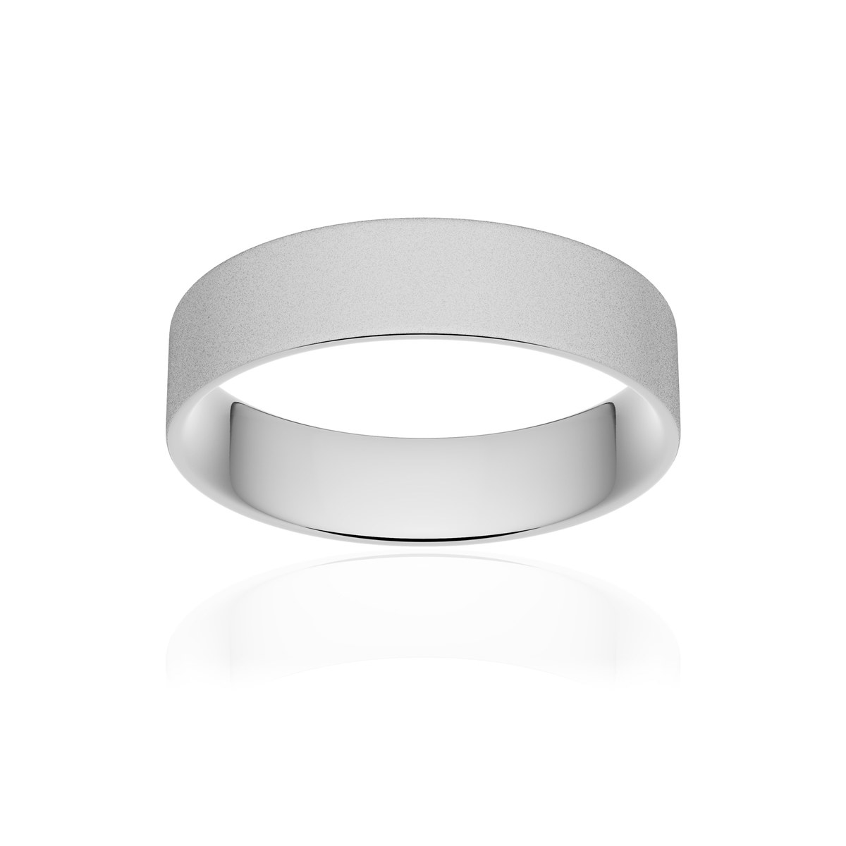Alliance palladium 950 sablé ruban plat confort 5 mm