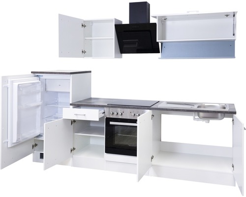 Flex Well keukenblok zonder apparatuur Lucca 270 cm wit mat gedemonteerd omkeerbaar uitvoering 00010840