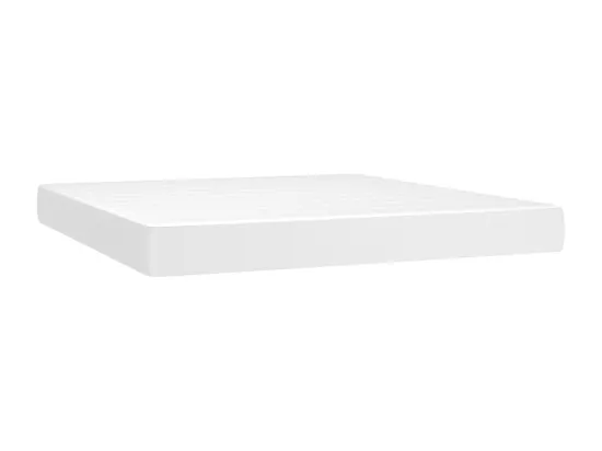 Sommier tapissier et matelas et LED Blanc 180x200 cm Similicuir