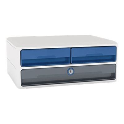 MoovUp - bloc de classement à tiroirs - pour 240 x 320 mm - blanc/bleu
