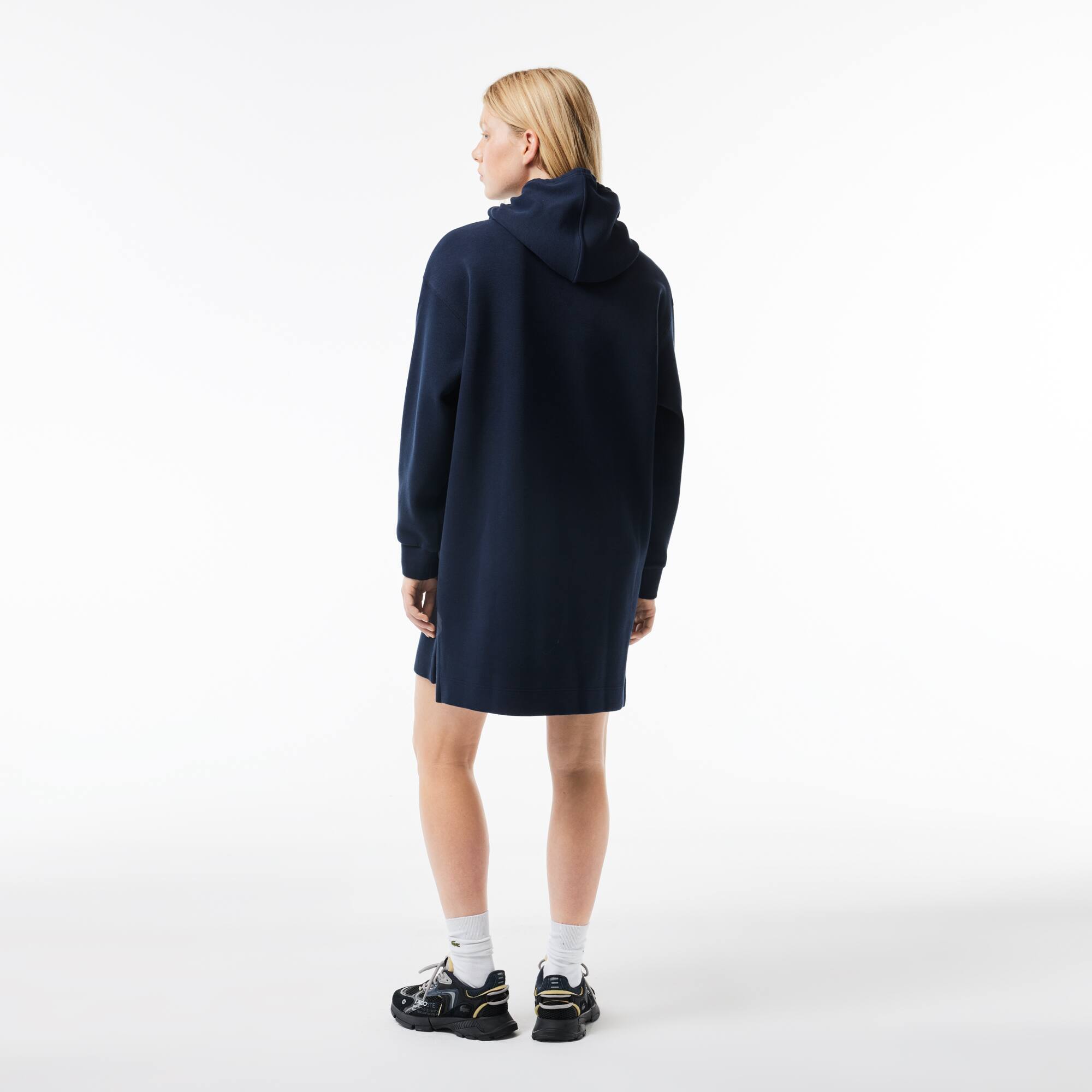Robe sweatshirt à capuche en piqué double face Robes & Jupes - Bleu - Lacoste - Femme
