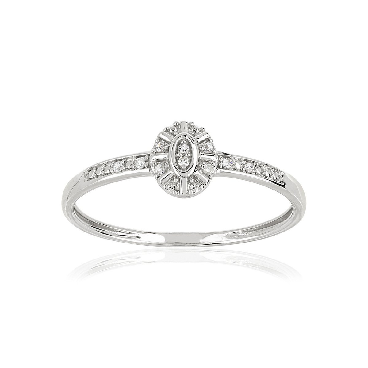 Bague or blanc 375 diamants
