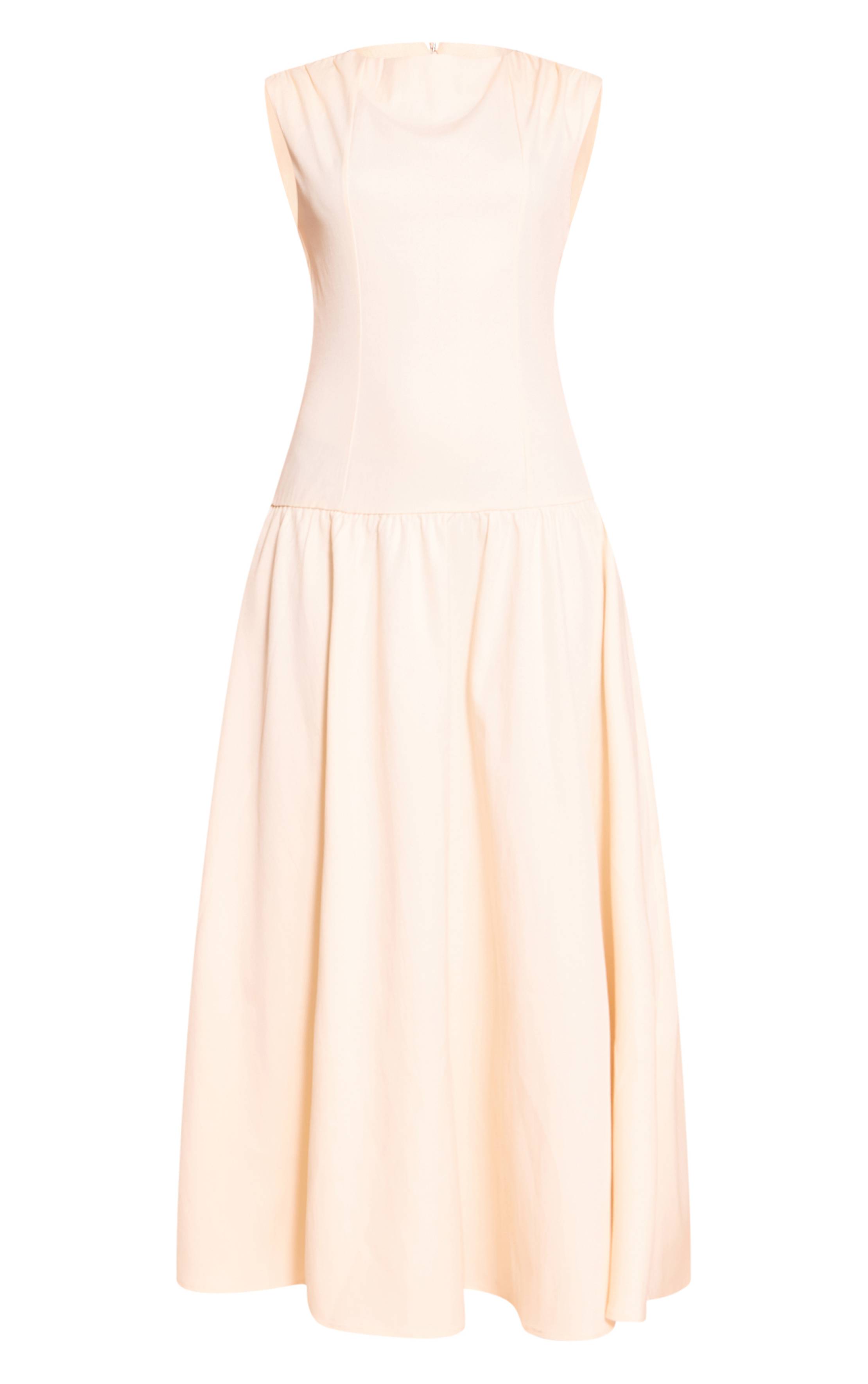 Crème Robe Maxi Tissée À Encolure Bateau Et Taille Basse