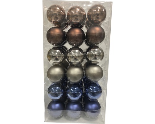 Glazen kerstboomballen Lafiora Ø 6 cm naturel 54 st.