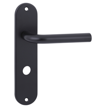 Ok deurkrukset Ovaal kortschild WC 63/8mm aluminium zwart