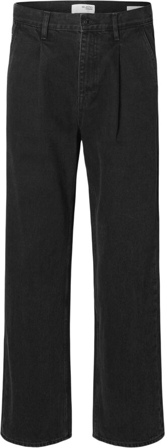 Selected Homme SLH220-LOOSE KOBE PLEAT 5431 BLK JN Sort