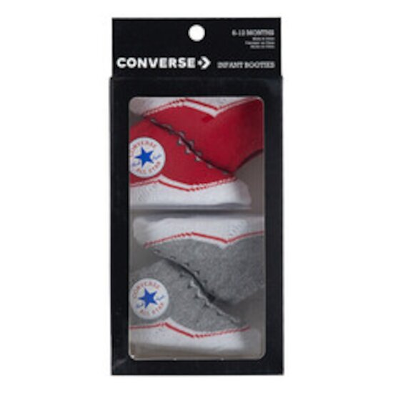 Lot 2 Chaussons   Rouge/Gris        6-12 mois   de               Converse