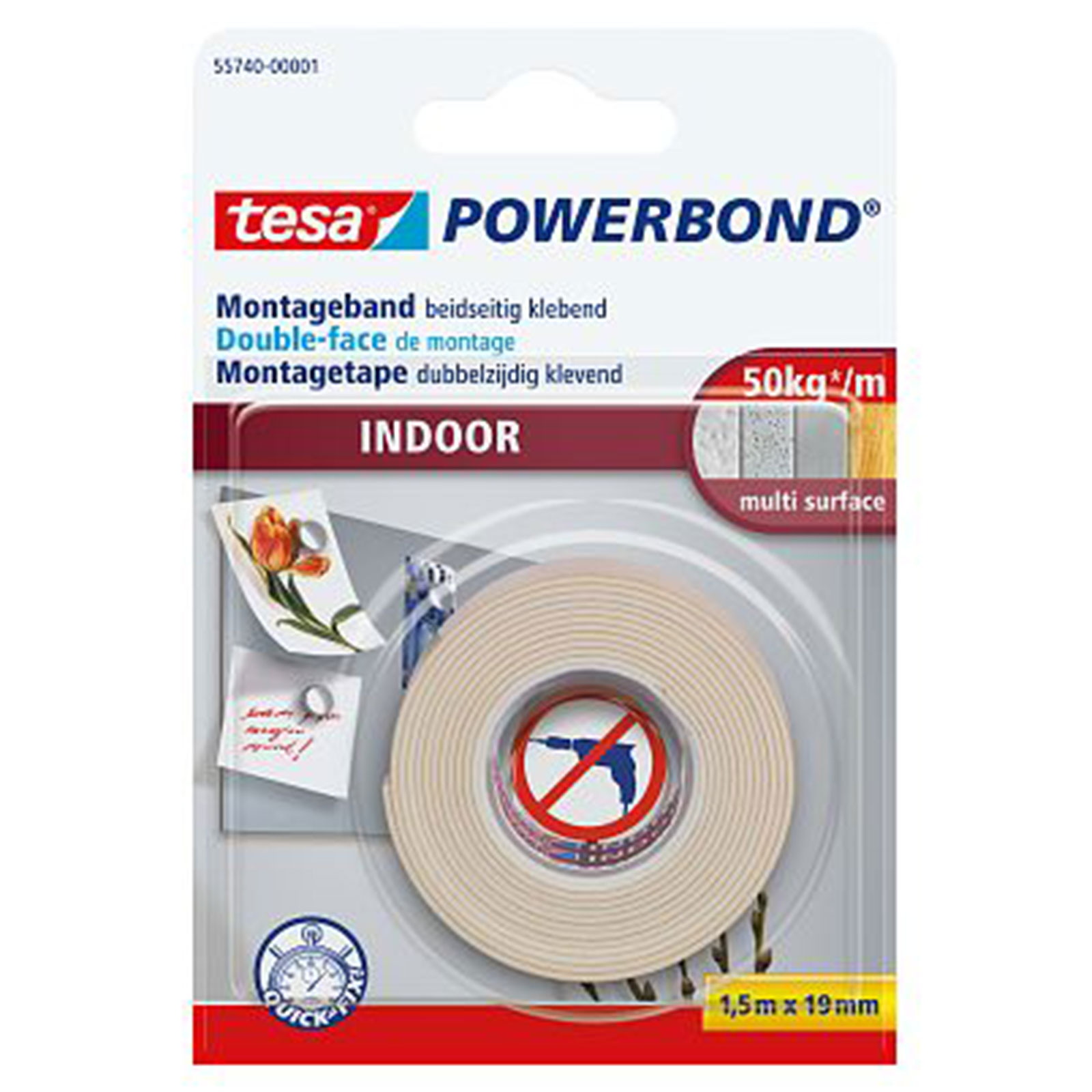 Tesa Powerbond Montageband - Indoor - 1,5 Meter