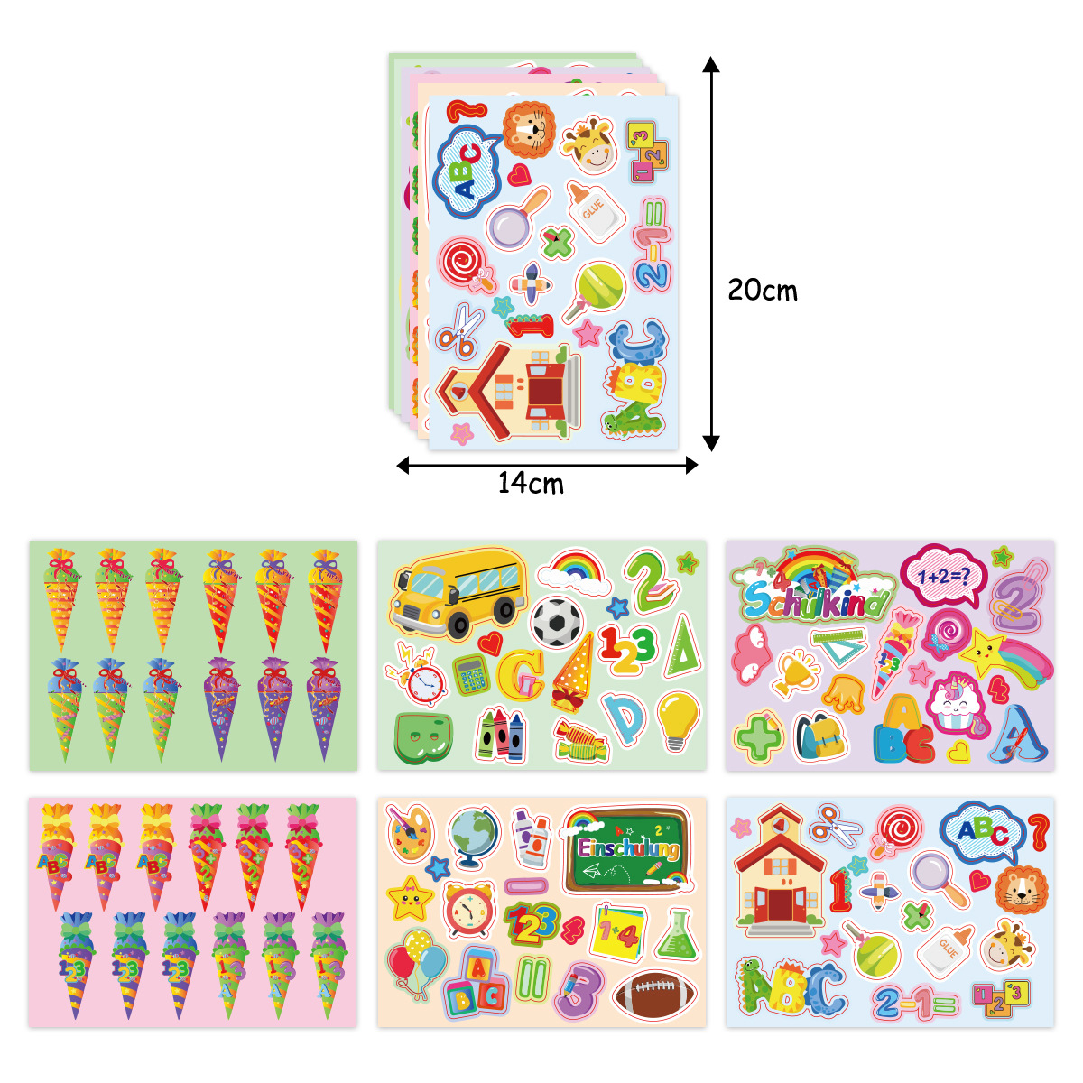 (25-tlg. Set) Kinder Einschulungs Party Ballons Schulanfang Latex Luftballons inkl. Papier Girlande   Sticker - Alles Gute zum Schulanfang