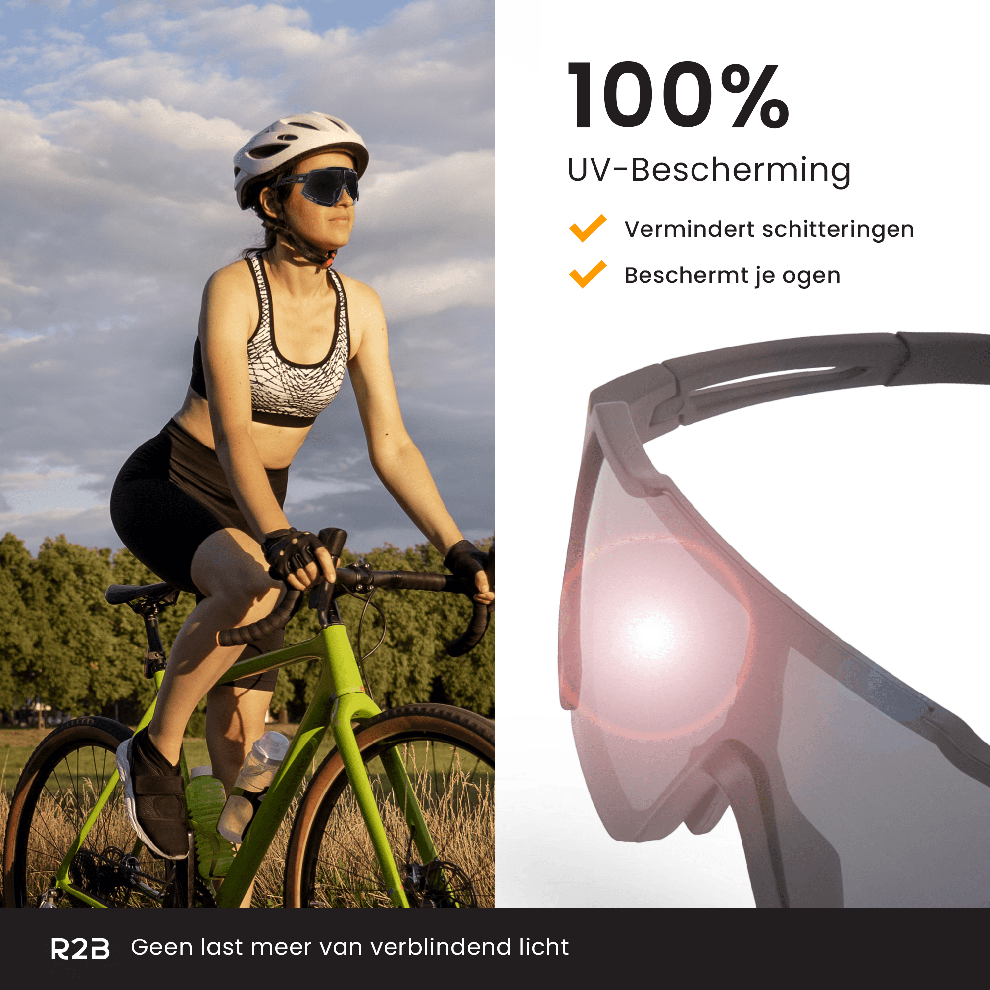 R2B Fietsbril met 5 verwisselbare lenzen - Sportbril