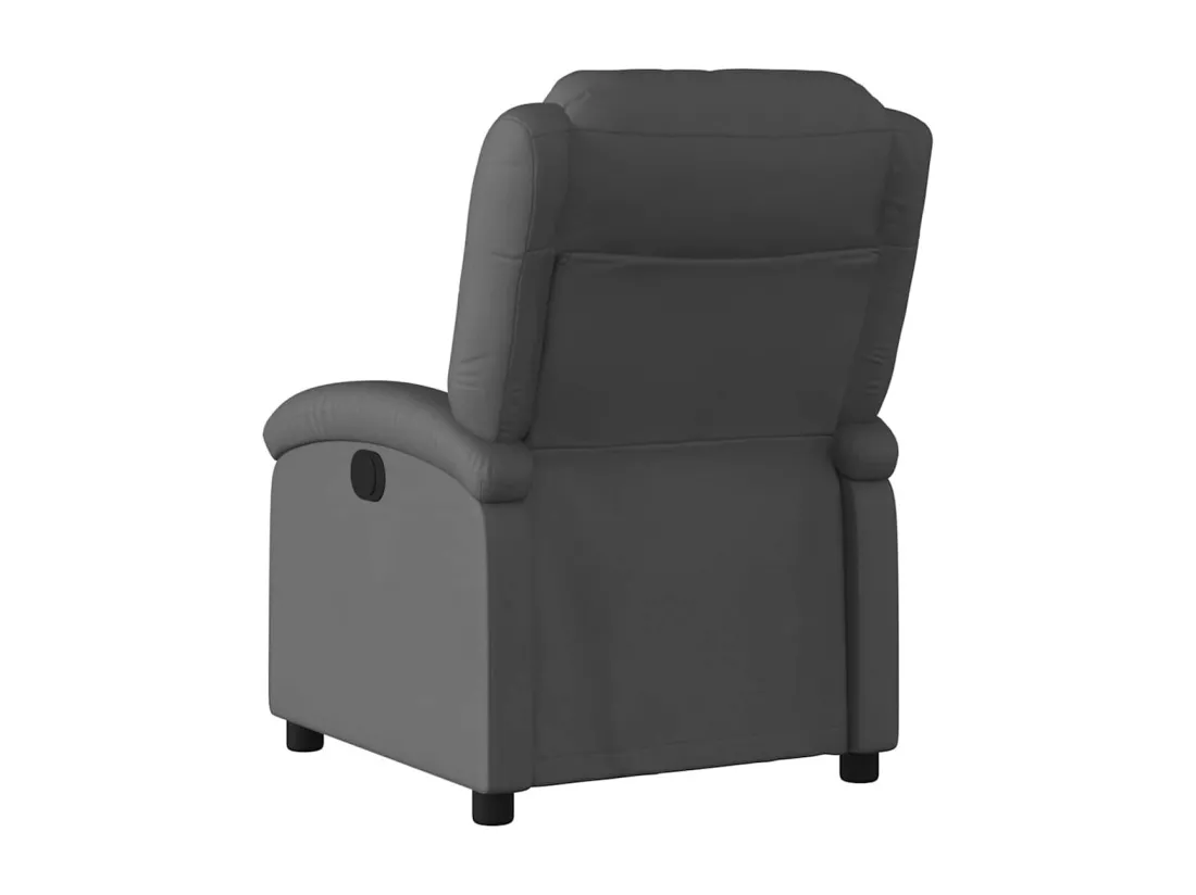Fauteuil inclinable gris cuir véritable