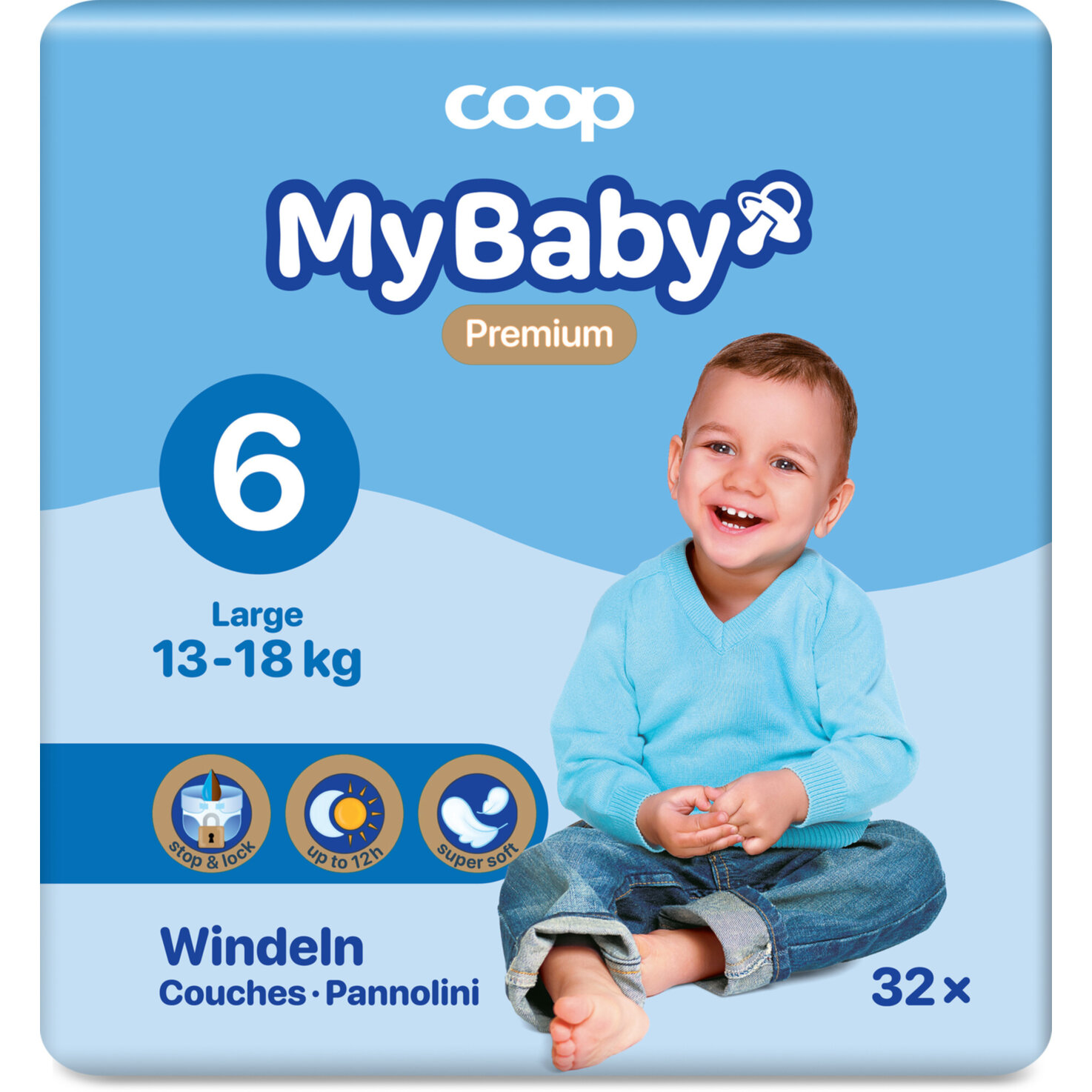 My Baby Windeln Large Grösse 6, 13-18kg, 32 Stück