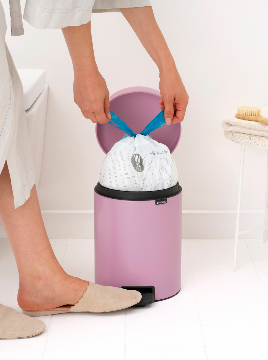 NewIcon Pedaalemmer, 5 liter, kunststof binnenemmer - Lilac Pink
