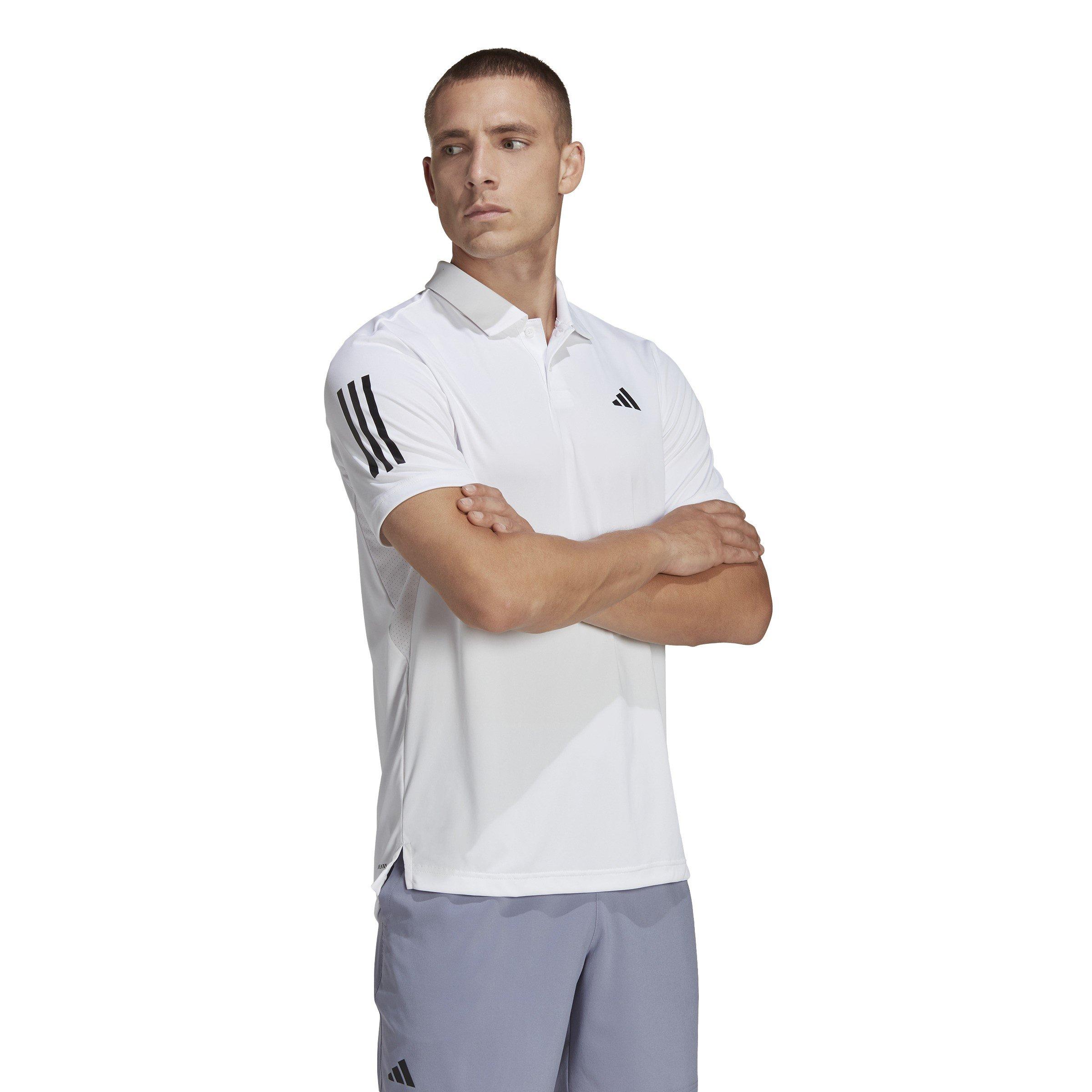 adidas Club 3 Stripe Polo Shirt Mens
