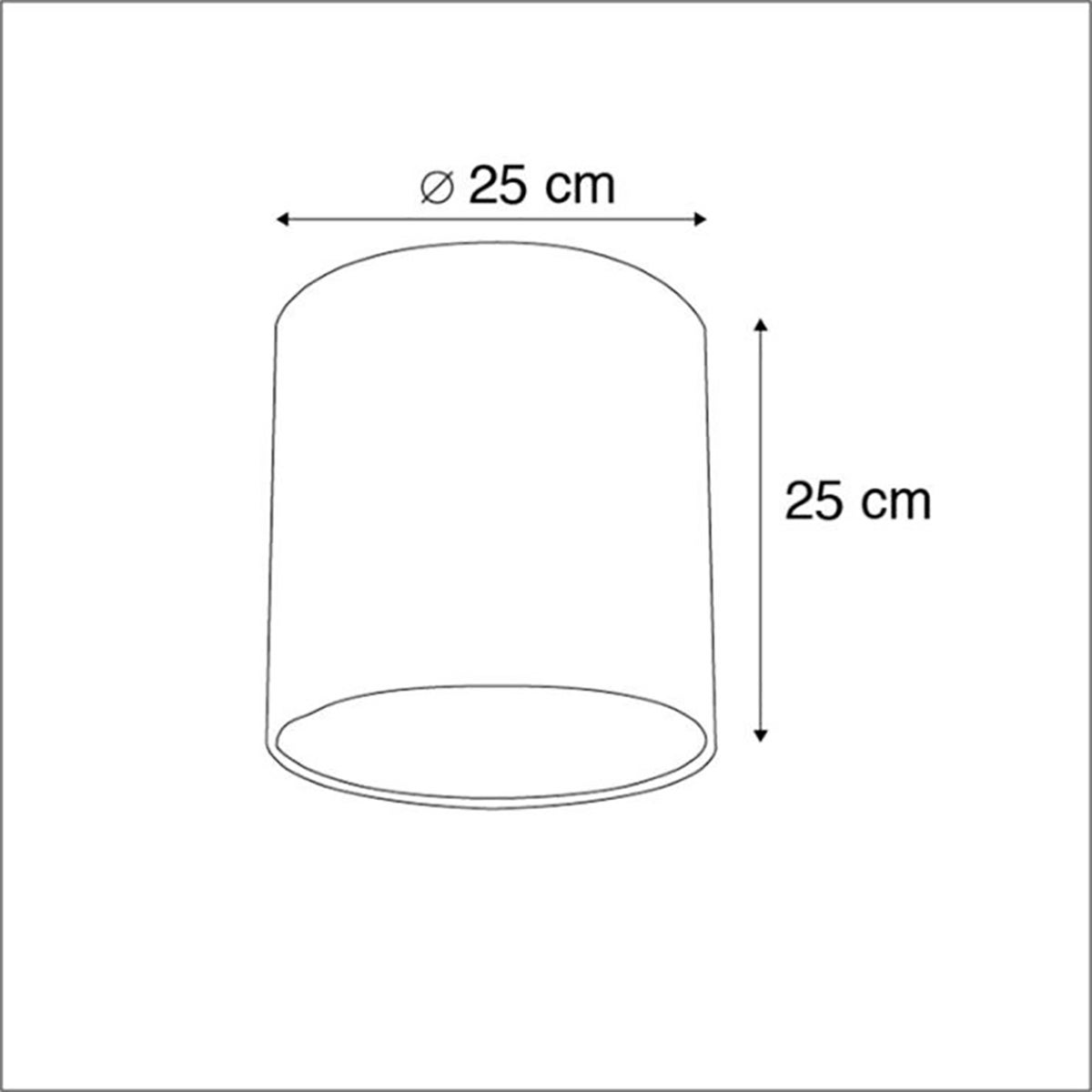 Lichtgrijze stoffen lampenkap 25/25/25