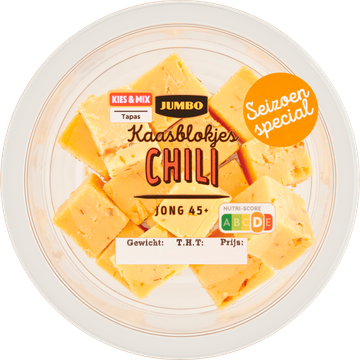 Jumbo Kaasblokjes Chili Jong 45+ 100 g