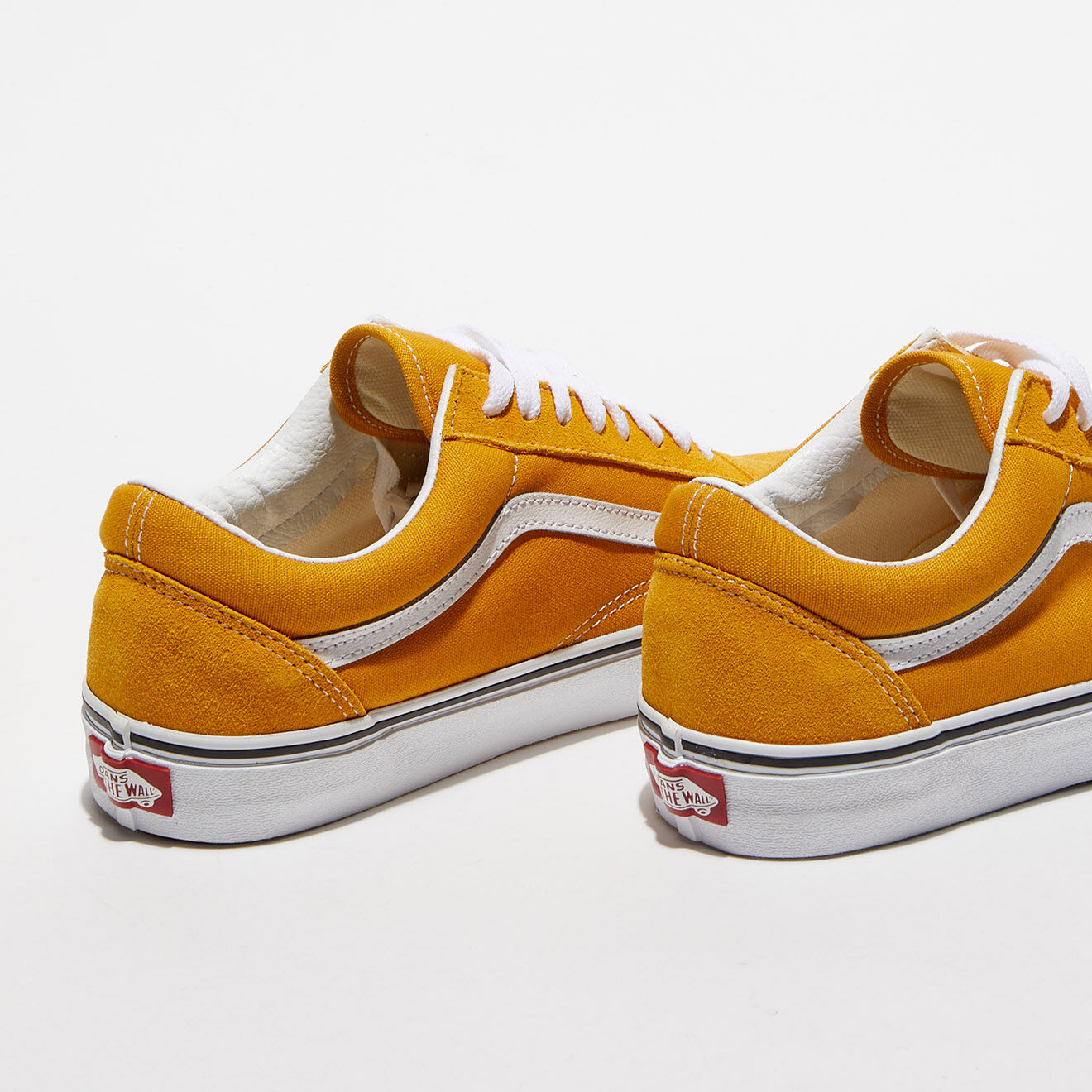 Vans Baskets en Velours de Cuir & Toile Old Skool jaunes