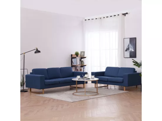 Ensemble de canapé 2 pièces Tissu Bleu