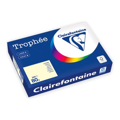 Clairefontaine Trophée -Papier - crème - A4 (210 x 297 mm) - 80 g/m² - Ramette de 500 feuilles