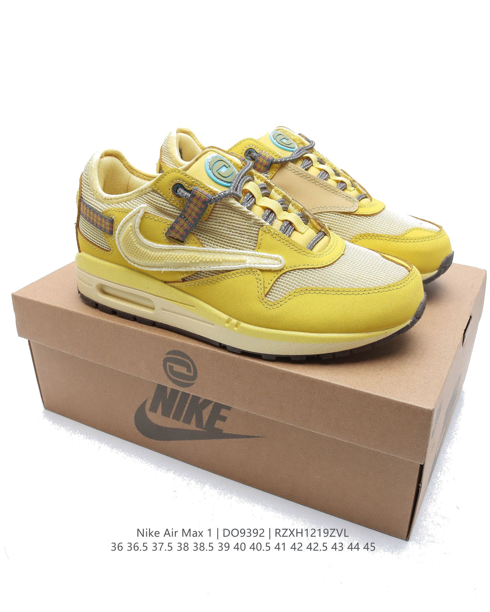 Travis Scott x Nike Air Max 1WheatLemon DO9392 Dames & Heren Schoenen-1
