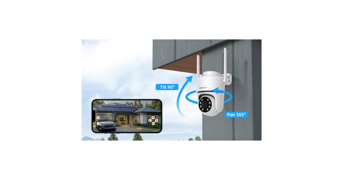 FoscamPD5, 3K/5MP Dual-band WiFi PT beveiligingscamera  (Wit, Kleurennachtzicht)