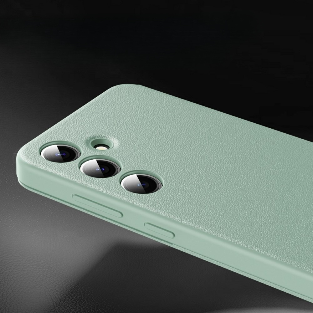 Samsung Galaxy A56 Leder Hülle Small Window View Flip Case Litchi Look - Hellgrün