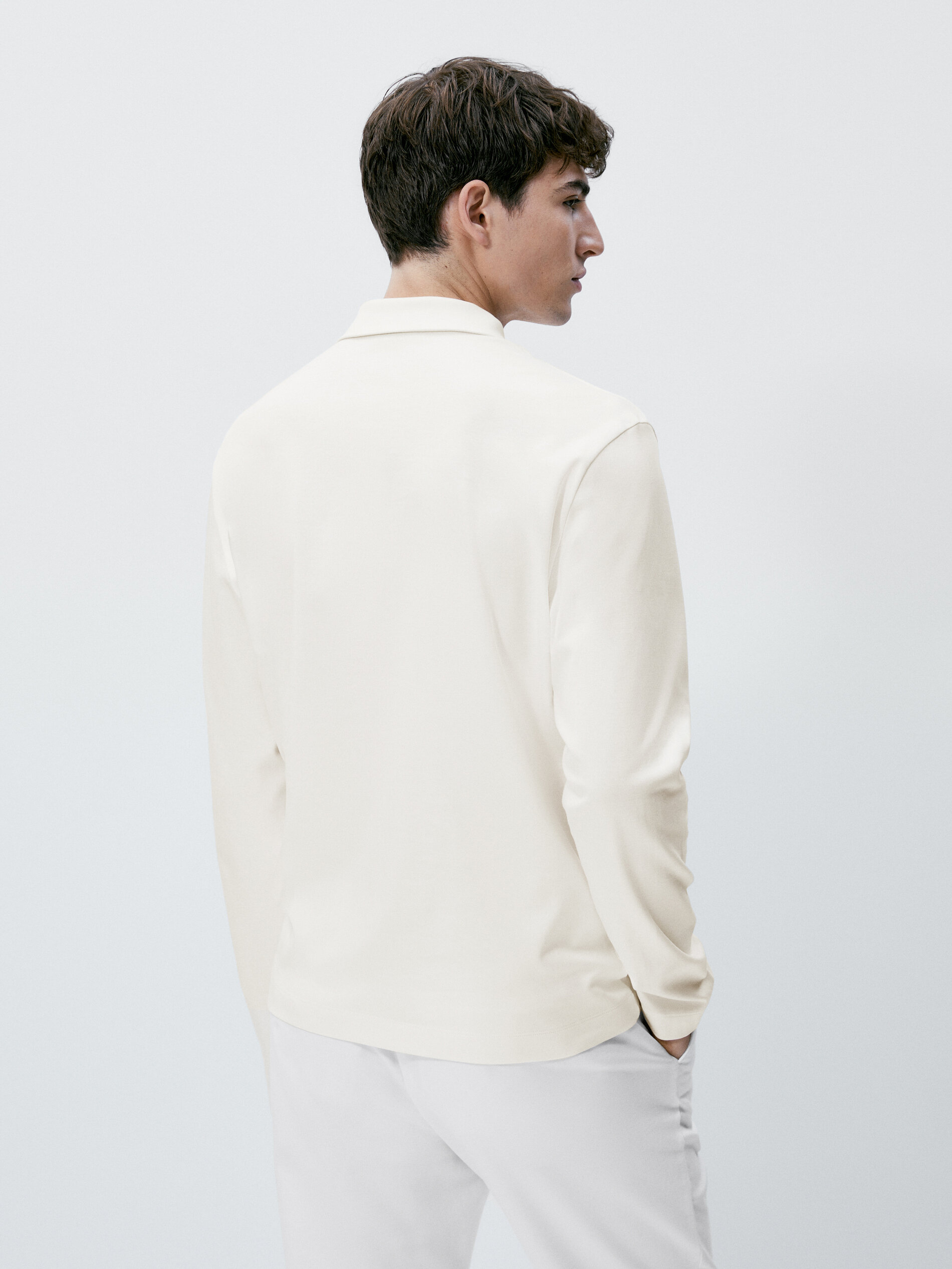 Polo de manga comprida com zíper no pescoço - RAW