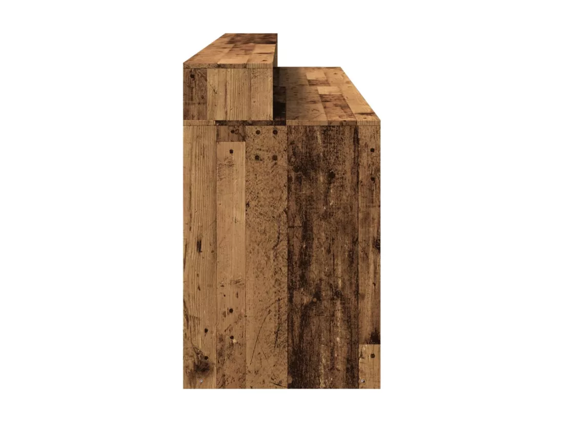 Bureau avec lumières LED vieux bois bois d'ingénierie