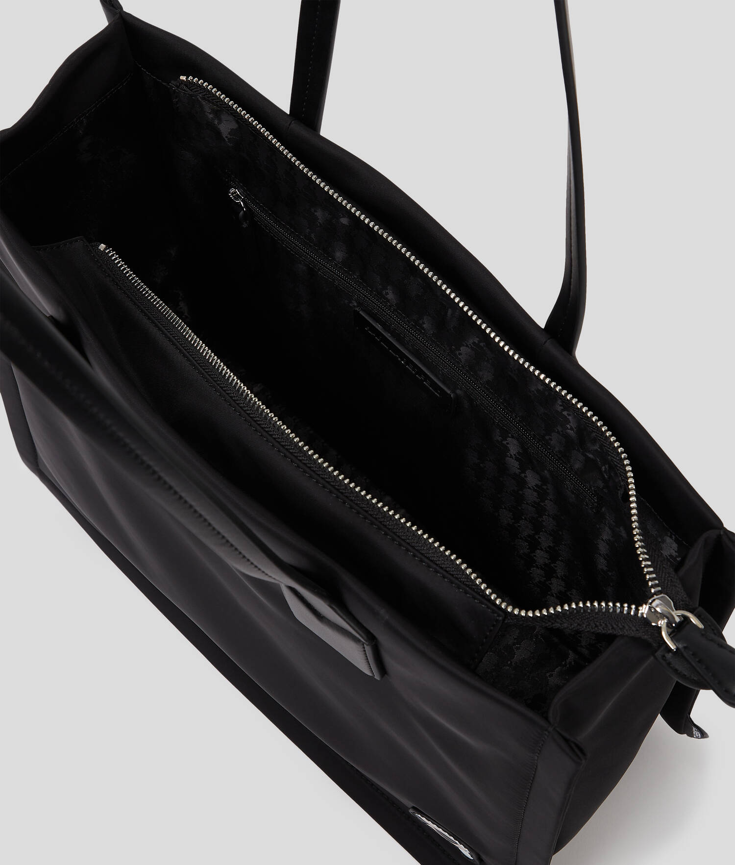 SAC CABAS CARRÉ MEDIUM EN NYLON IKON - Noir