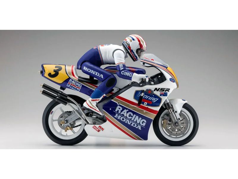 Kyosho Motorrad Honda NSR500 1991 Bausatz, 1:8 Scale RC-Motorrad Bausatz «hanging on racer»