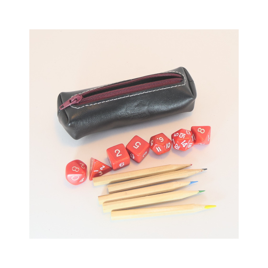 Trousse à dés Nomade - Noire / Rouge