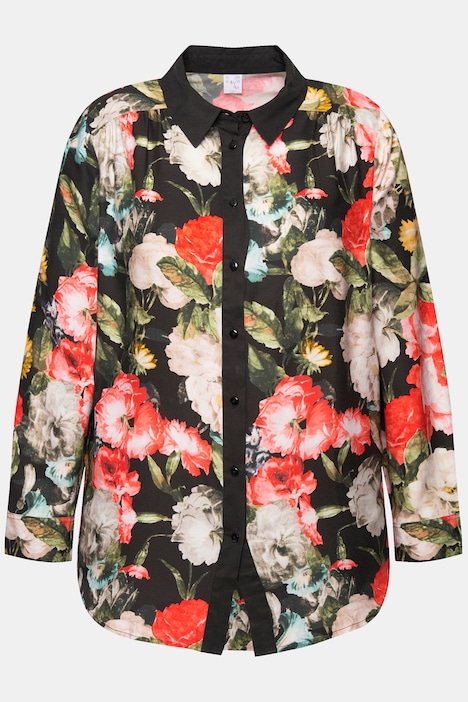 Hemdbluse, Rosen, Hemdkragen, Langarm