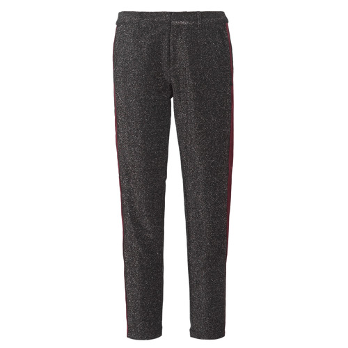 Maison Scotch - TAPERED LUREX PANTS WITH VELVET SIDE PANEL - Gris
