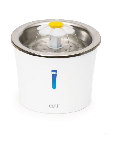 Catit Led Flower Fountain Rvs - Kattendrinkbak - Ø21x20 cm Wit