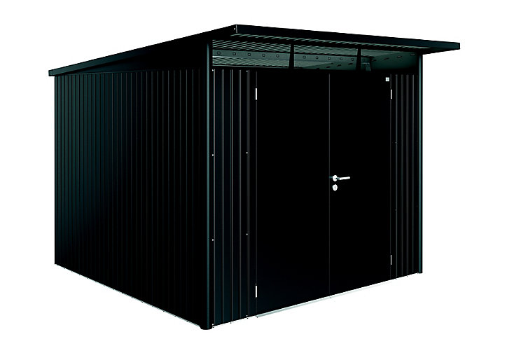 Abri de jardin double porte Biohort AvantGarde A7 en métal coloris gris foncé métallique ép.0,53 mm surface extérieure 7,8 m²