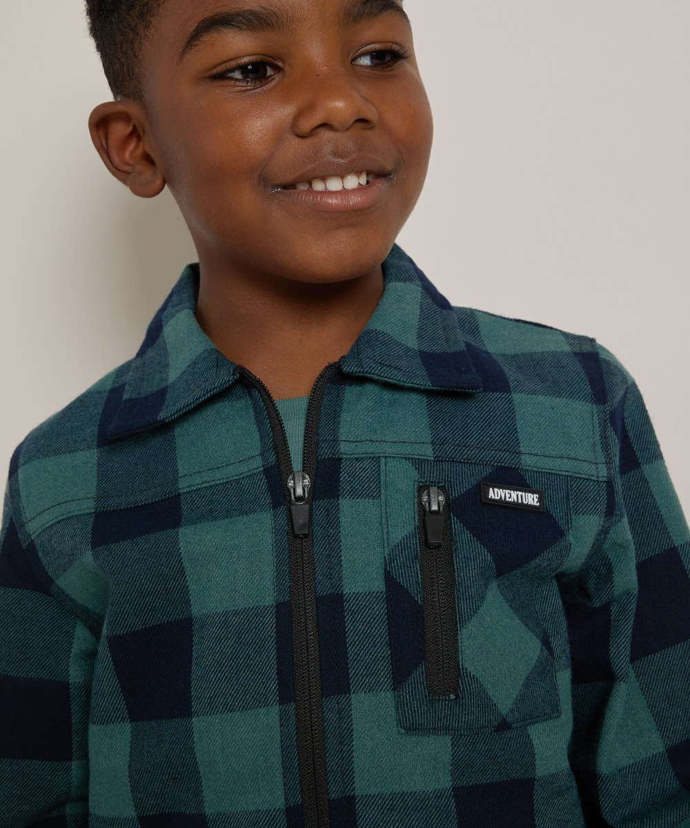 flanel blouse met rits
