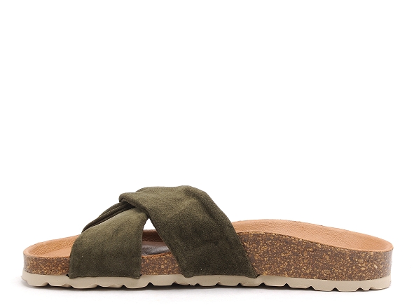 Verbenas mules et sabots plats femme roma kaki