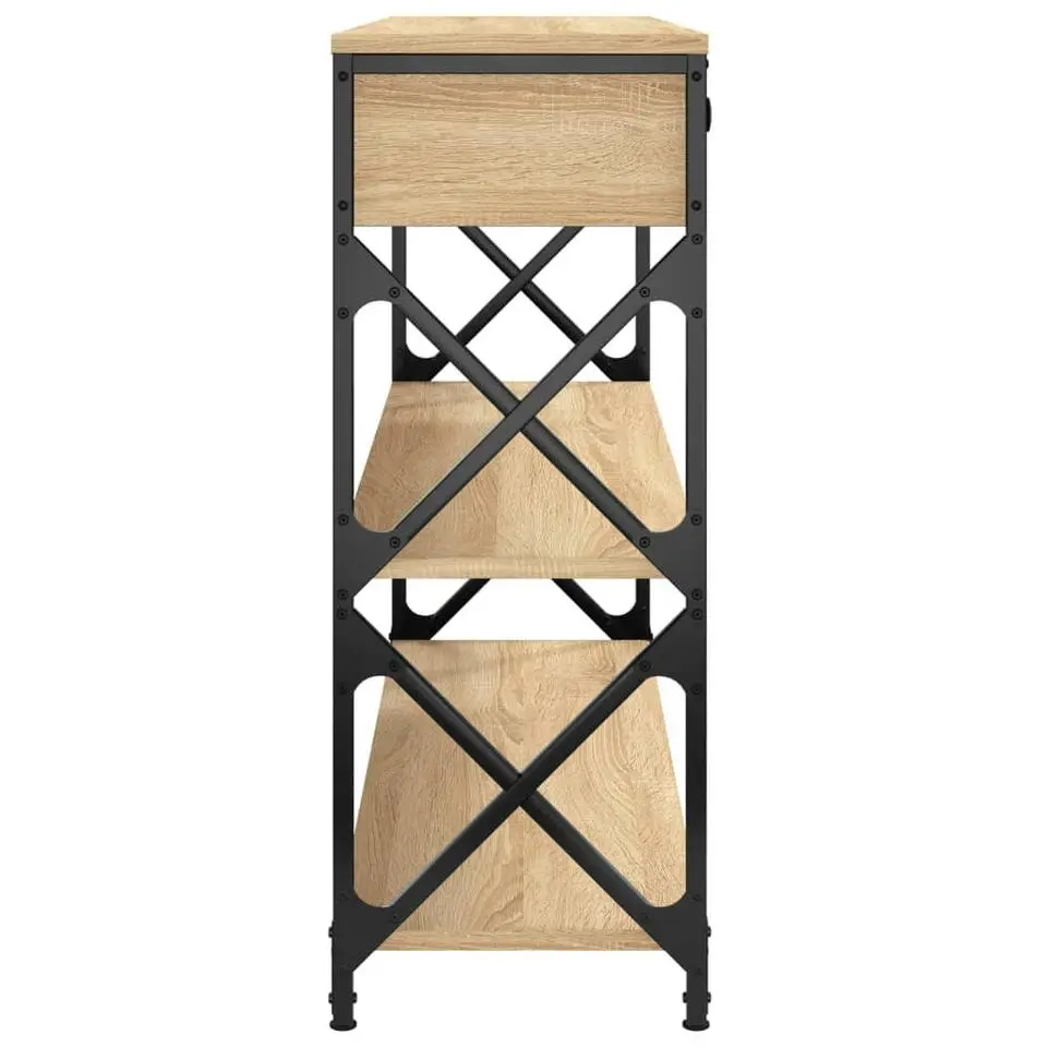 vidaXL - Wandtafel met 2 lades 2 schappen - Sonoma eiken - Hout - 100x28x75 cm