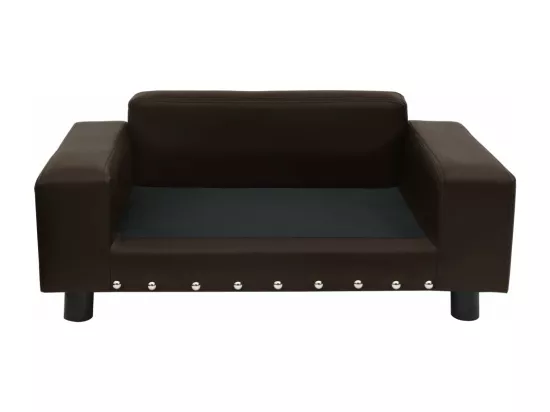Canapé pour chien Marron 81x43x31 cm Peluche et similicuir