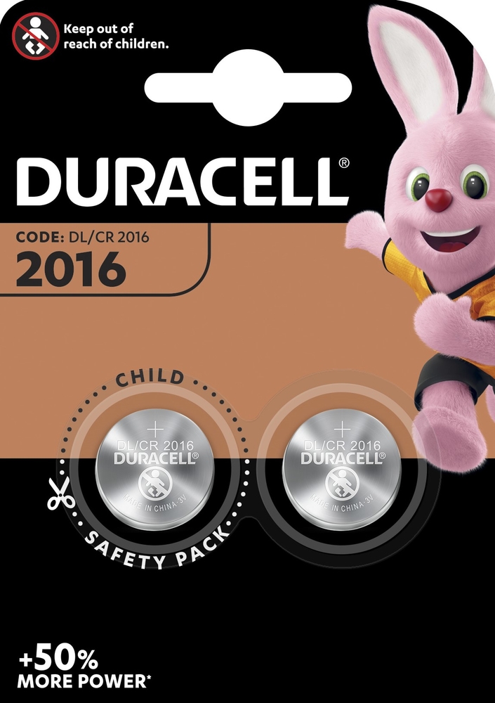 DURACELL Batterie<br>2 Stück, Blister, CR2016 3V Lithium B2 XL