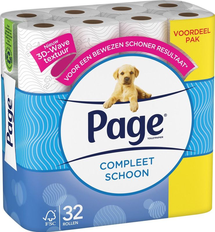 Page toiletpapier - 32 rollen - Compleet Schoon wc papier - met een vleugje katoen