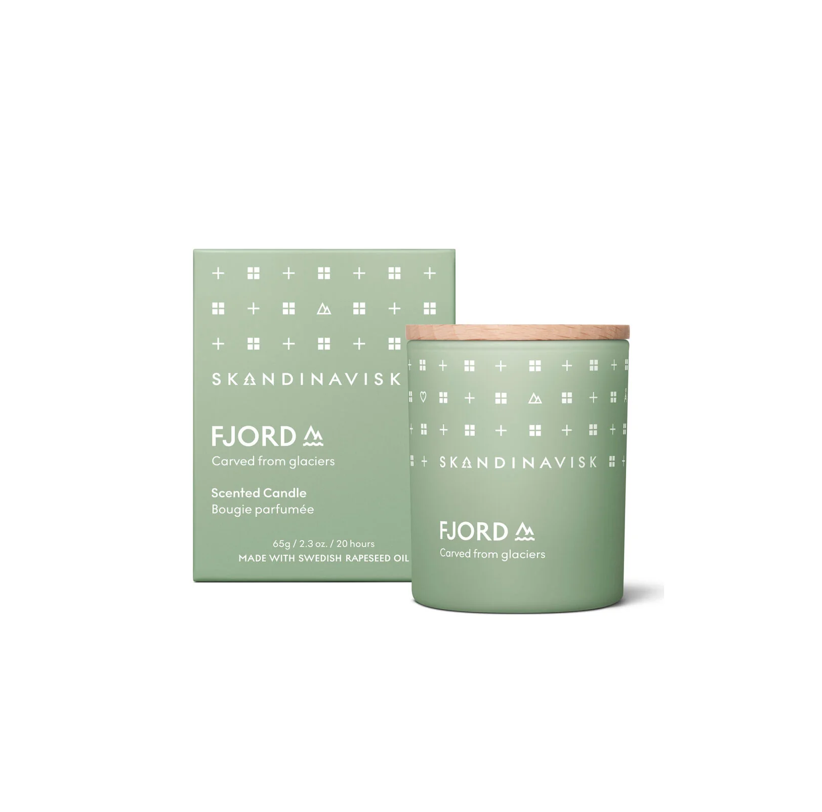 Skandinavisk  Fjord duftlys, 65g. - Fjord green
