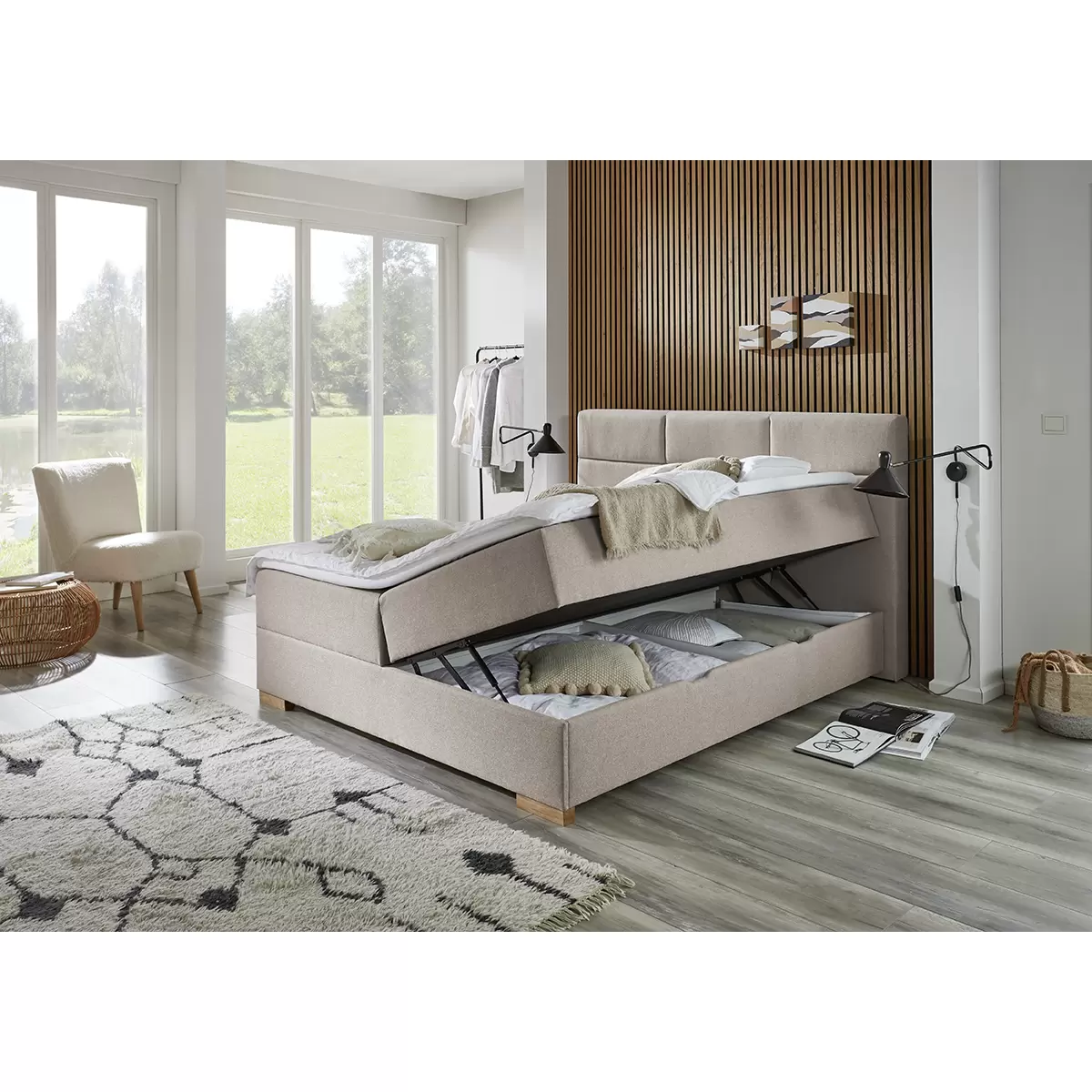 Boxspringbett Lago 160x200 taupe